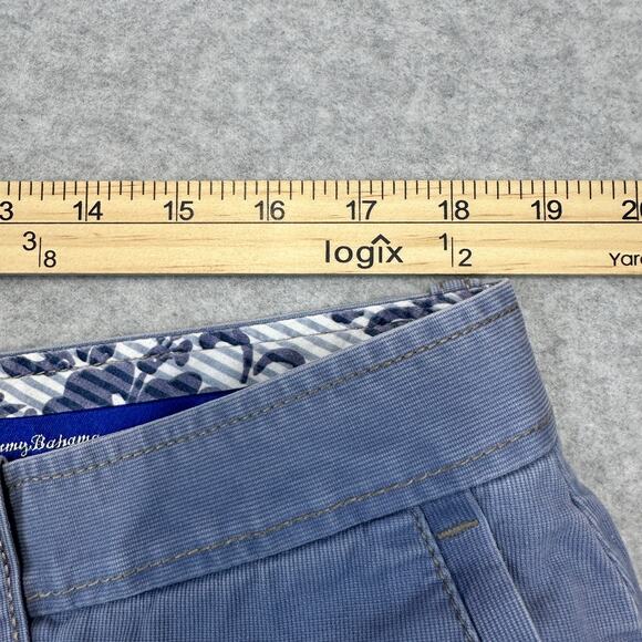 Tommy Bahama Chino Short Mens 38 Blue Flat Front Zip Fly Button Stretch Straight - Picture 9 of 11